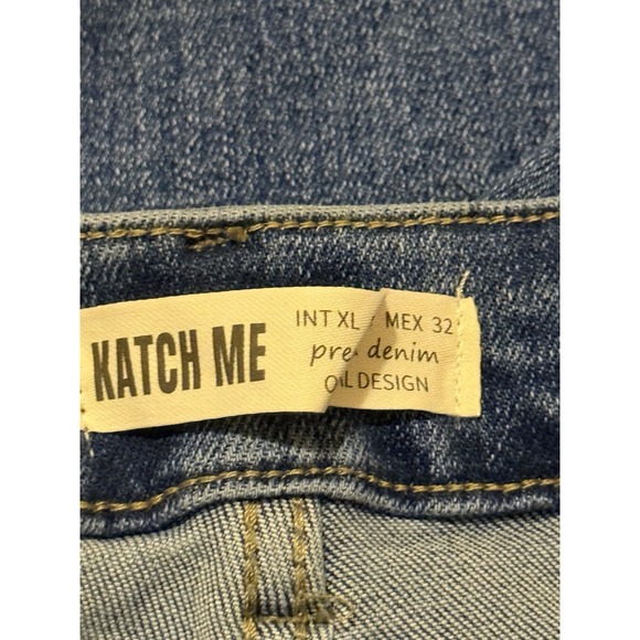 NWT Katch Me Wide Leg Stretch Jeans Women XL Denim Washed Blue High Waist - Picture 7 of 9